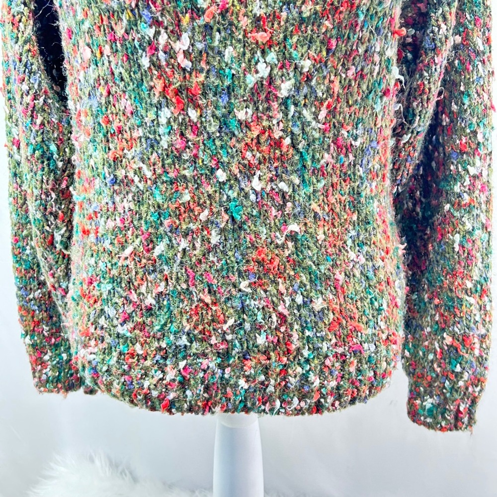 Sacha Women Multicolored Speckled Sweater Crew Neck Long Sleeve Size S Wool Blnd - Picture 3 of 6